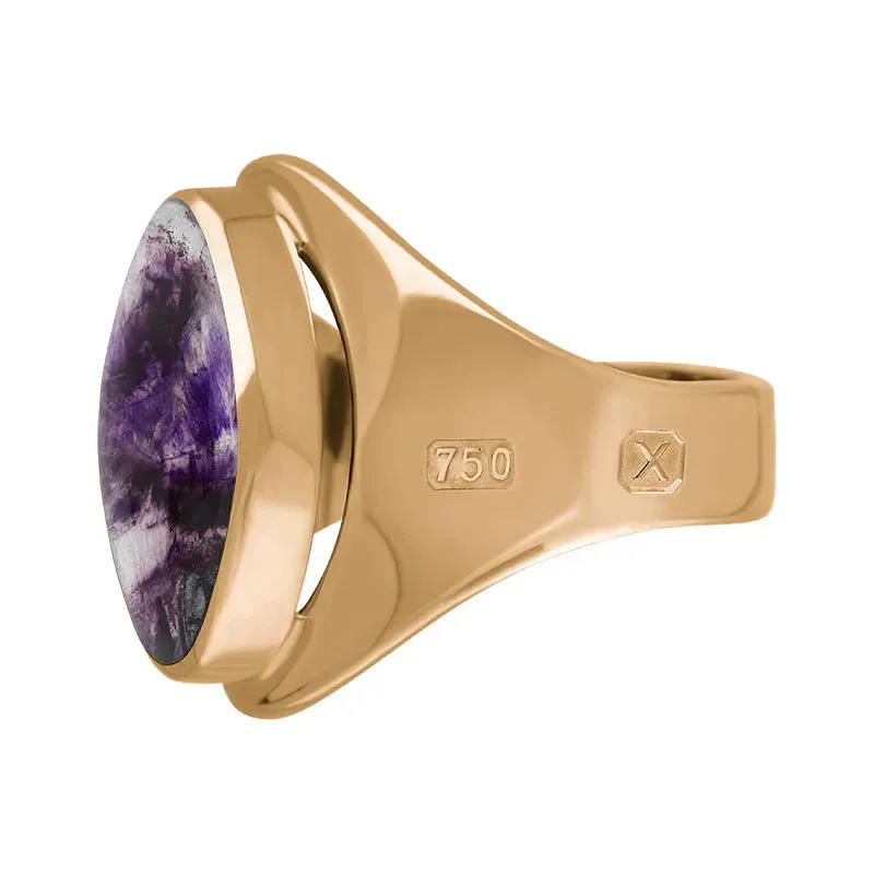 18ct Rose Gold Blue John Hallmark Small Oval Ring sold by Jura Watches product image thumbnail 2