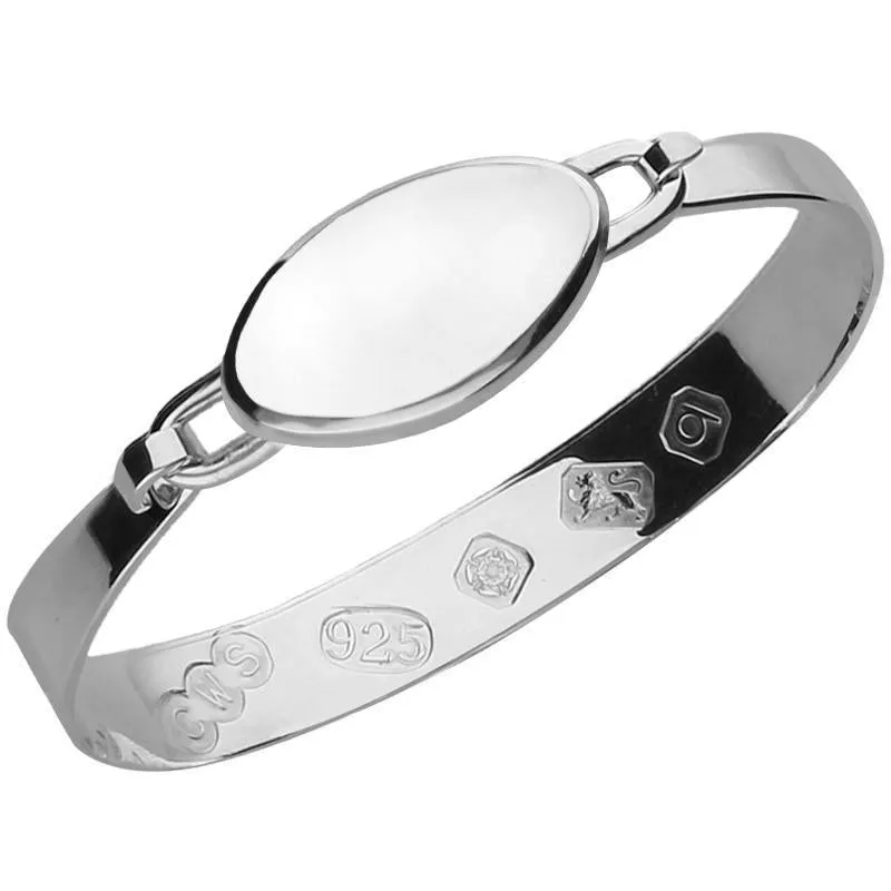 Sterling Silver Bauxite Medium Oval Bangle sold by Jura Watches