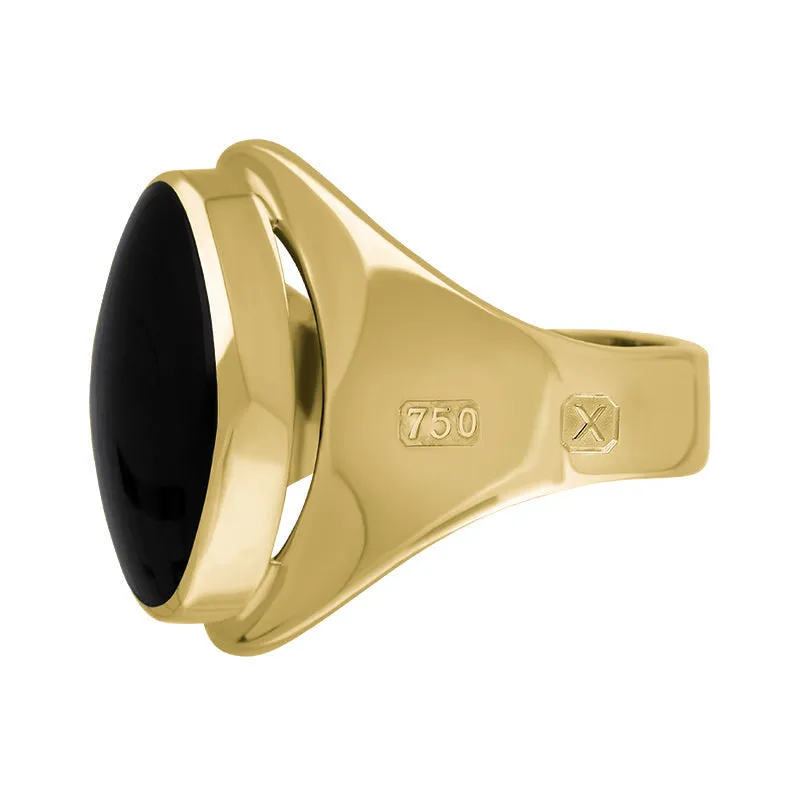 18ct Yellow Gold Whitby Jet Hallmark Small Oval Ring sold by Jura Watches product image thumbnail 2