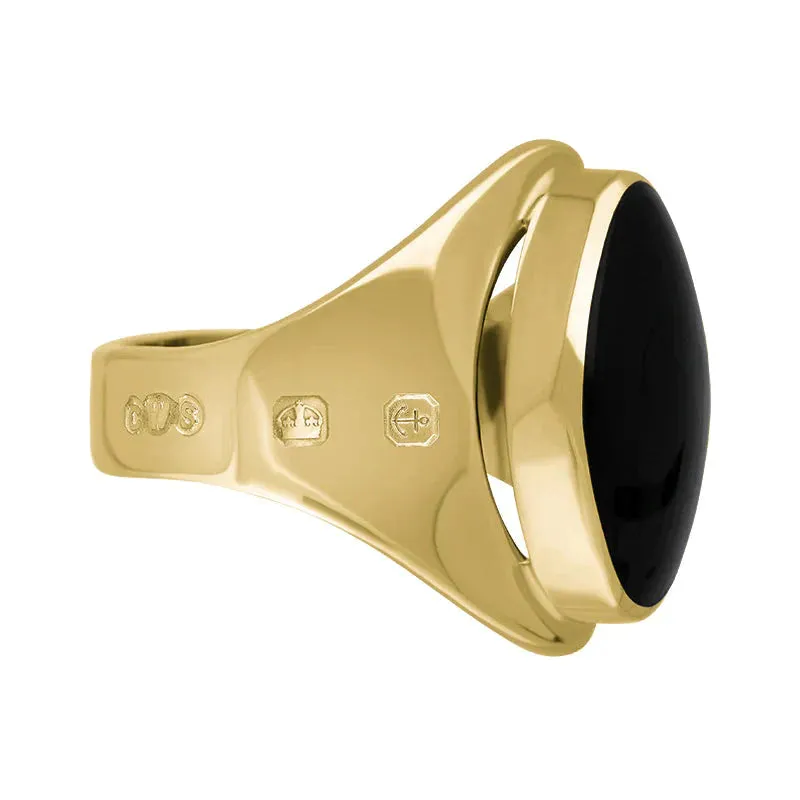 9ct Yellow Gold Whitby Jet Hallmark Small Oval Ring sold by Jura Watches product image thumbnail 3