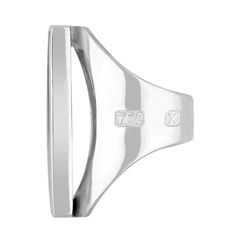 18ct White Gold Blue John Hallmark Large Oblong Ring sold by Jura Watches product image thumbnail 2