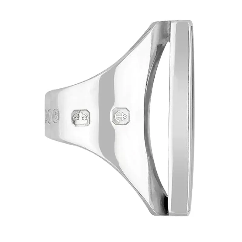 18ct White Gold Turquoise Hallmark Large Oblong Ring sold by Jura Watches product image thumbnail 3