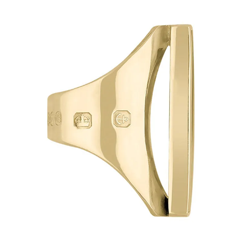 18ct Yellow Gold Whitby Jet Hallmark Large Oblong Ring sold by Jura Watches product image thumbnail 3