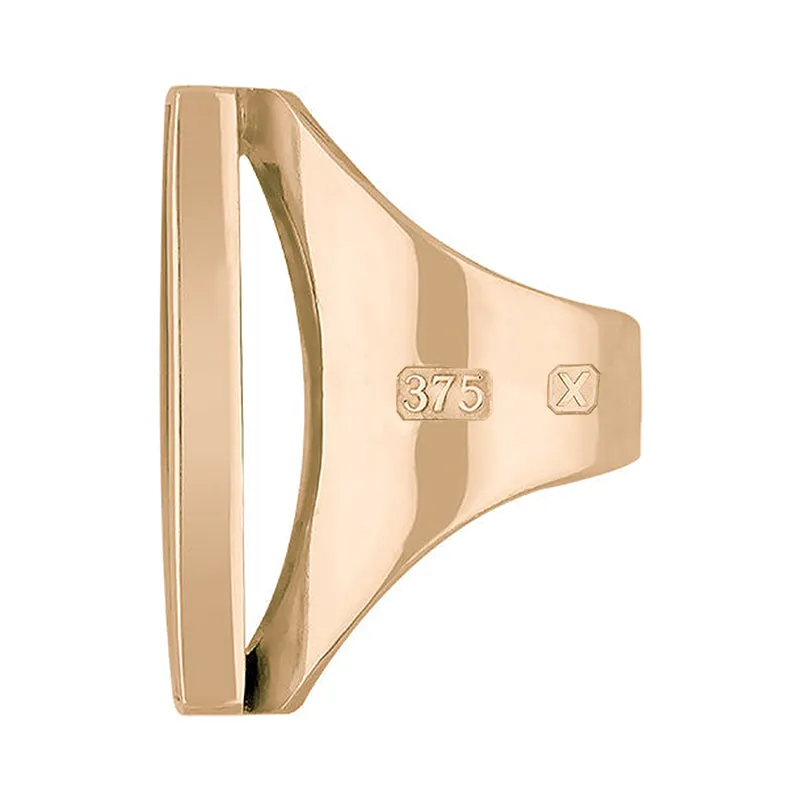 9ct Rose Gold Whitby Jet Hallmark Large Oblong Ring sold by Jura Watches product image thumbnail 2