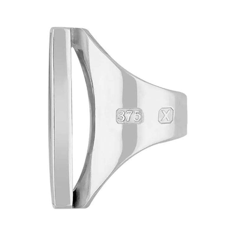 9ct White Gold Blue John Hallmark Large Oblong Ring sold by Jura Watches product image thumbnail 2