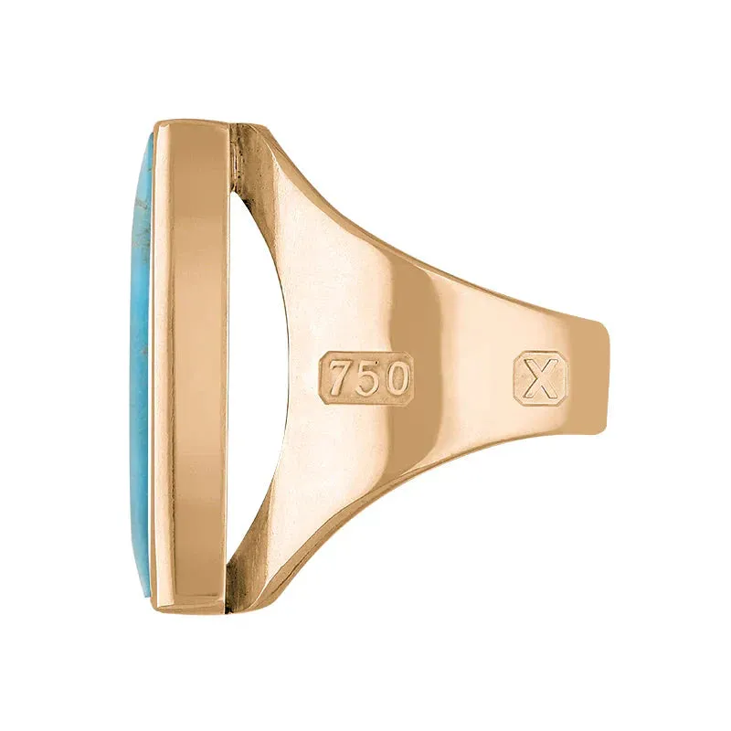 18ct Rose Gold Turquoise Hallmark Medium Oblong Ring sold by Jura Watches product image thumbnail 3