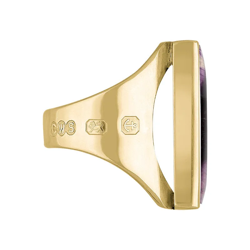 18ct Yellow Gold Blue John Hallmark Medium Oblong Ring sold by Jura Watches product image thumbnail 2