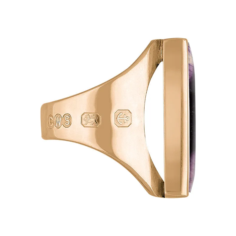 9ct Rose Gold Blue John Hallmark Medium Oblong Ring sold by Jura Watches product image thumbnail 2