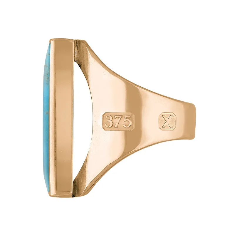 9ct Rose Gold Turquoise Hallmark Medium Oblong Ring sold by Jura Watches product image thumbnail 3