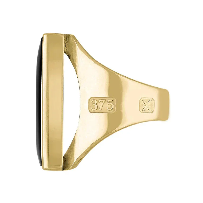 9ct Yellow Gold Whitby Jet Hallmark Medium Oblong Ring sold by Jura Watches product image thumbnail 3