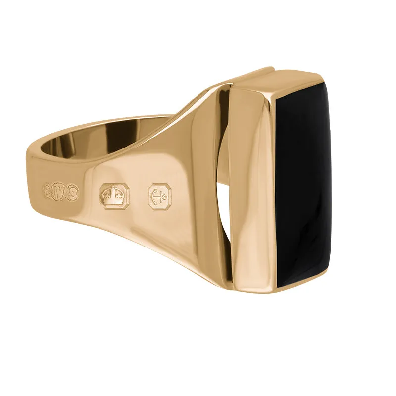 18ct Rose Gold Whitby Jet Hallmark Small Oblong Ring sold by Jura Watches product image thumbnail 3