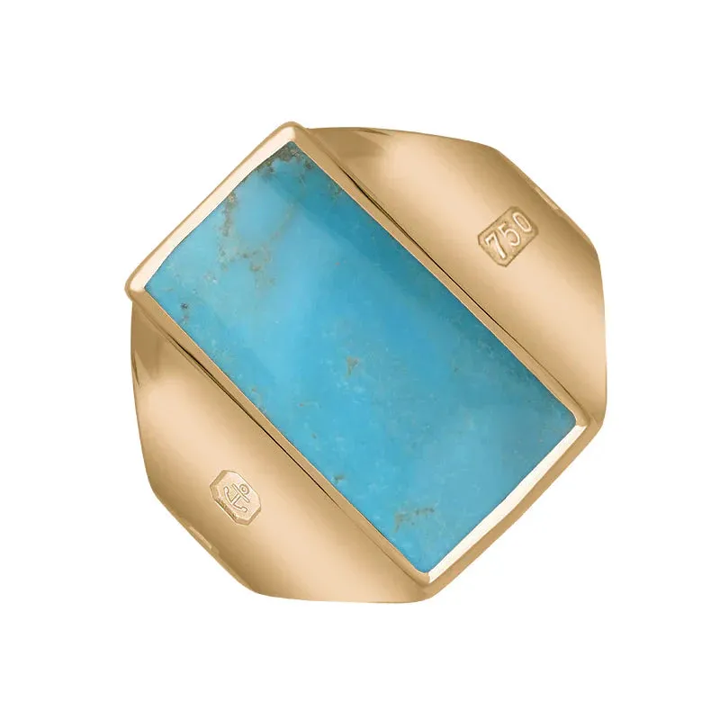 18ct Rose Gold Turquoise Hallmark Small Oblong Ring sold by Jura Watches