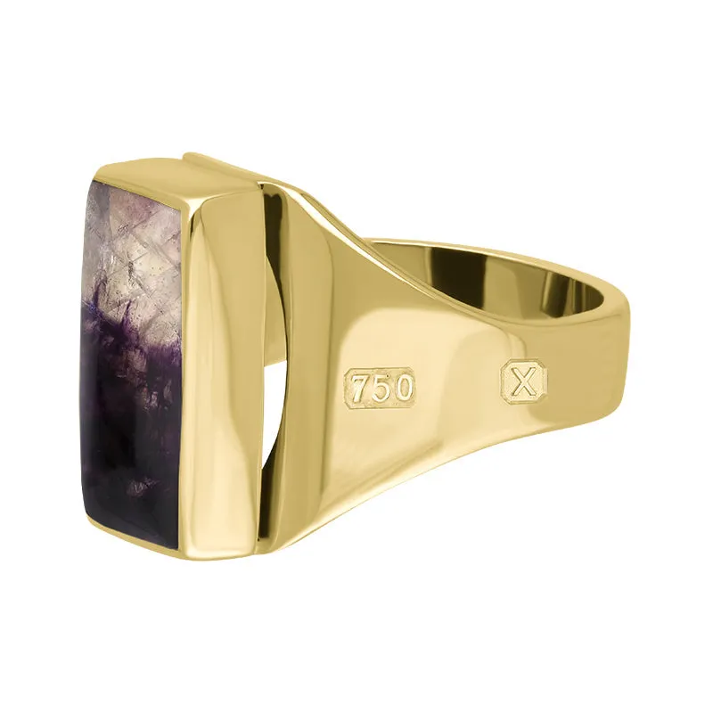 18ct Yellow Gold Blue John Hallmark Small Oblong Ring sold by Jura Watches product image thumbnail 2
