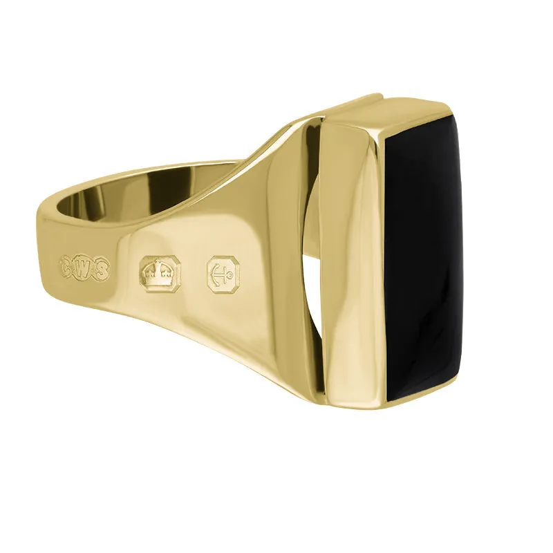 18ct Yellow Gold Whitby Jet Hallmark Small Oblong Ring sold by Jura Watches product image thumbnail 3