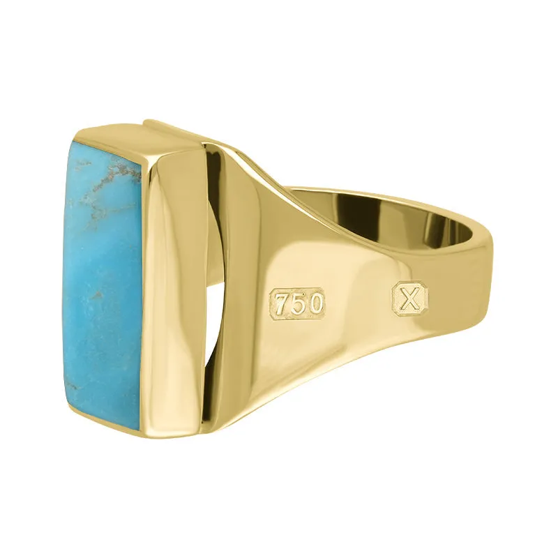 18ct Yellow Gold Turquoise Hallmark Small Oblong Ring sold by Jura Watches product image thumbnail 2