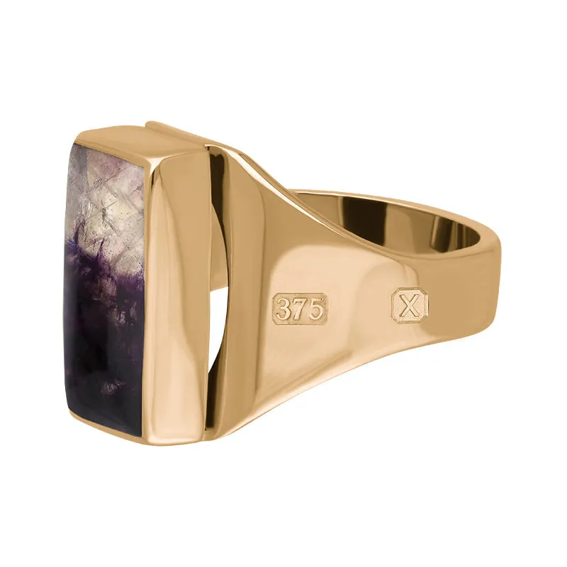 9ct Rose Gold Blue John Hallmark Small Oblong Ring sold by Jura Watches product image thumbnail 2