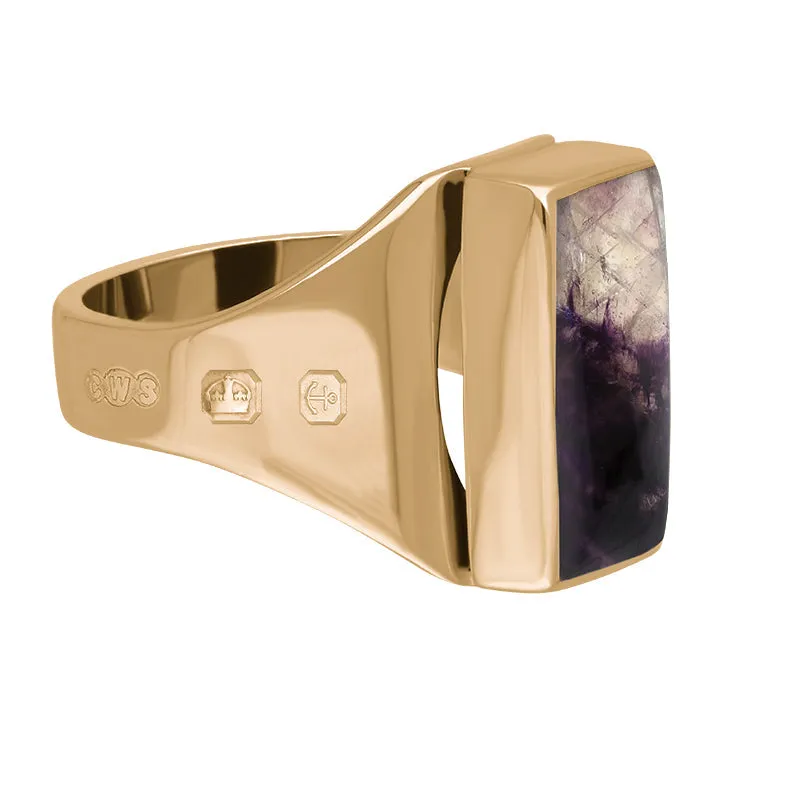 9ct Rose Gold Blue John Hallmark Small Oblong Ring sold by Jura Watches product image thumbnail 3