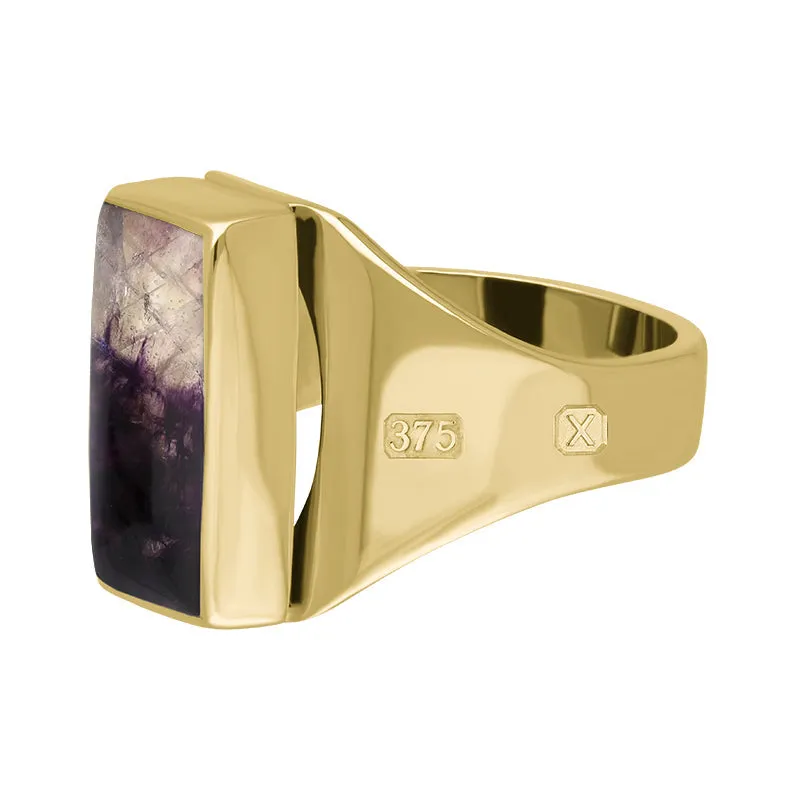 9ct Yellow Gold Blue John Hallmark Small Oblong Ring sold by Jura Watches product image thumbnail 2