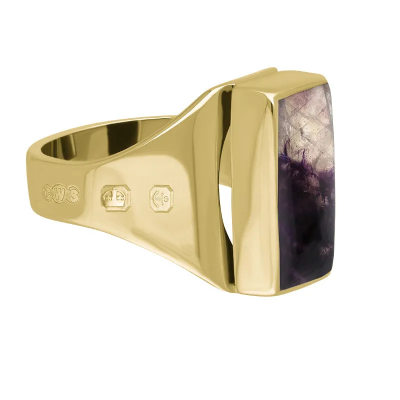 9ct Yellow Gold Blue John Hallmark Small Oblong Ring sold by Jura Watches product image thumbnail 3
