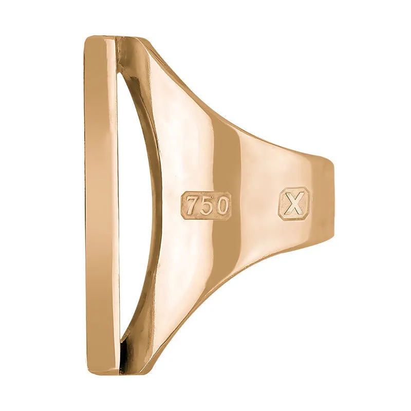18ct Rose Gold Turquoise Hallmark Large Square Ring sold by Jura Watches product image thumbnail 2