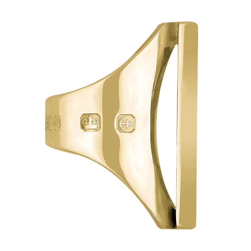 18ct Yellow Gold Whitby Jet Hallmark Large Square Ring sold by Jura Watches product image thumbnail 3