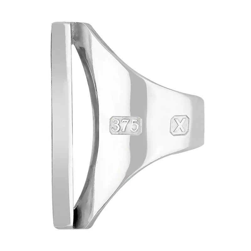 9ct White Gold Blue John Hallmark Large Square Ring sold by Jura Watches product image thumbnail 2