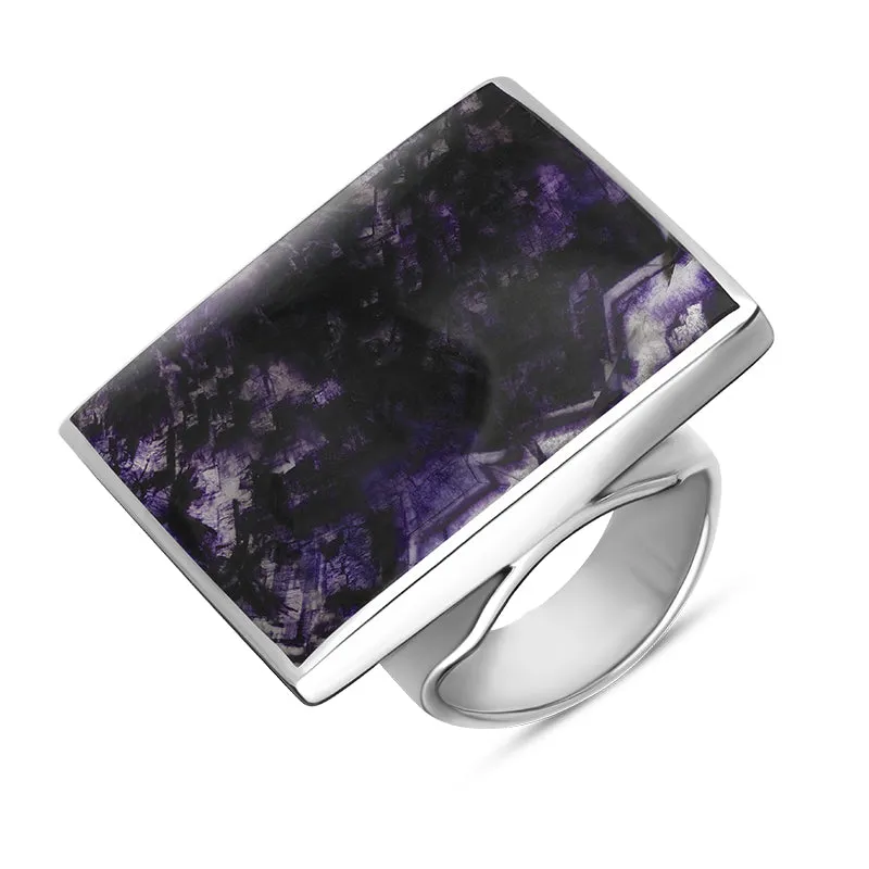 Sterling Silver Blue John Hallmark Large Square Ring sold by Jura Watches