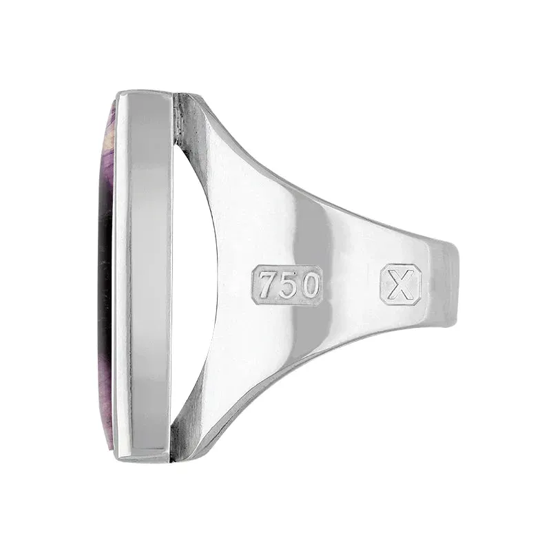 18ct White Gold Blue John Hallmark Medium Square Ring sold by Jura Watches product image thumbnail 2