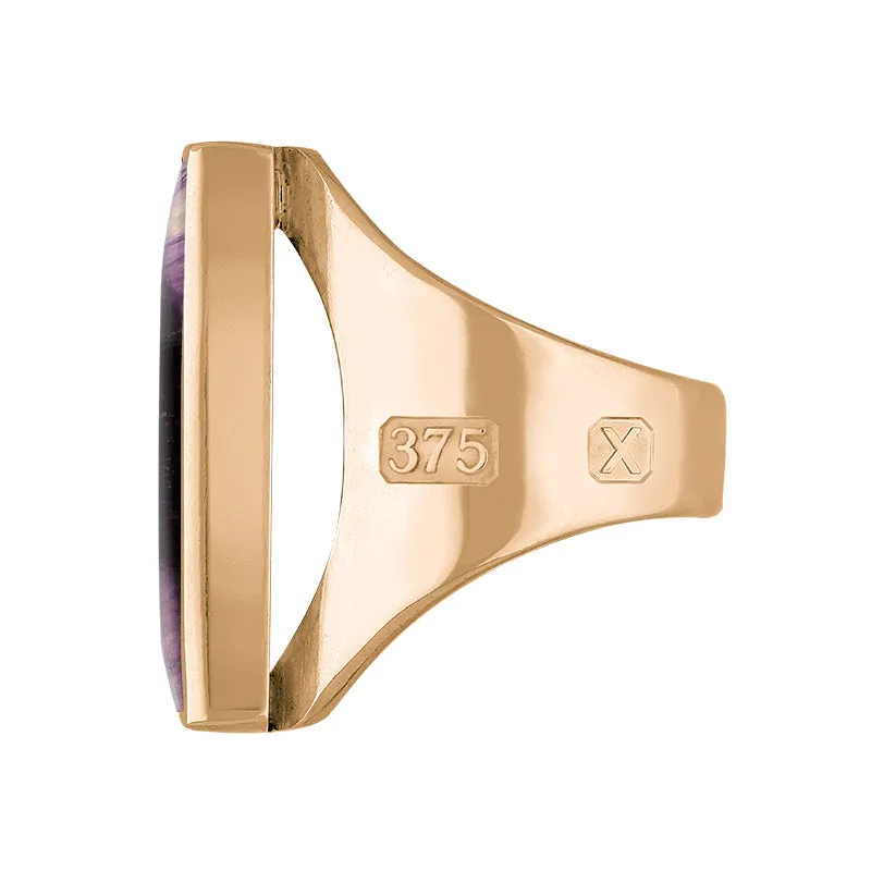 9ct Rose Gold Blue John Hallmark Medium Square Ring sold by Jura Watches product image thumbnail 3