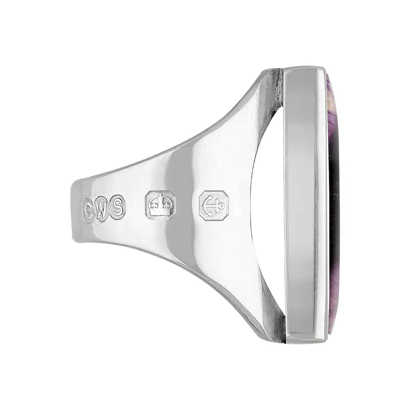 Sterling Silver Blue John Hallmark Medium Square Ring sold by Jura Watches product image thumbnail 3