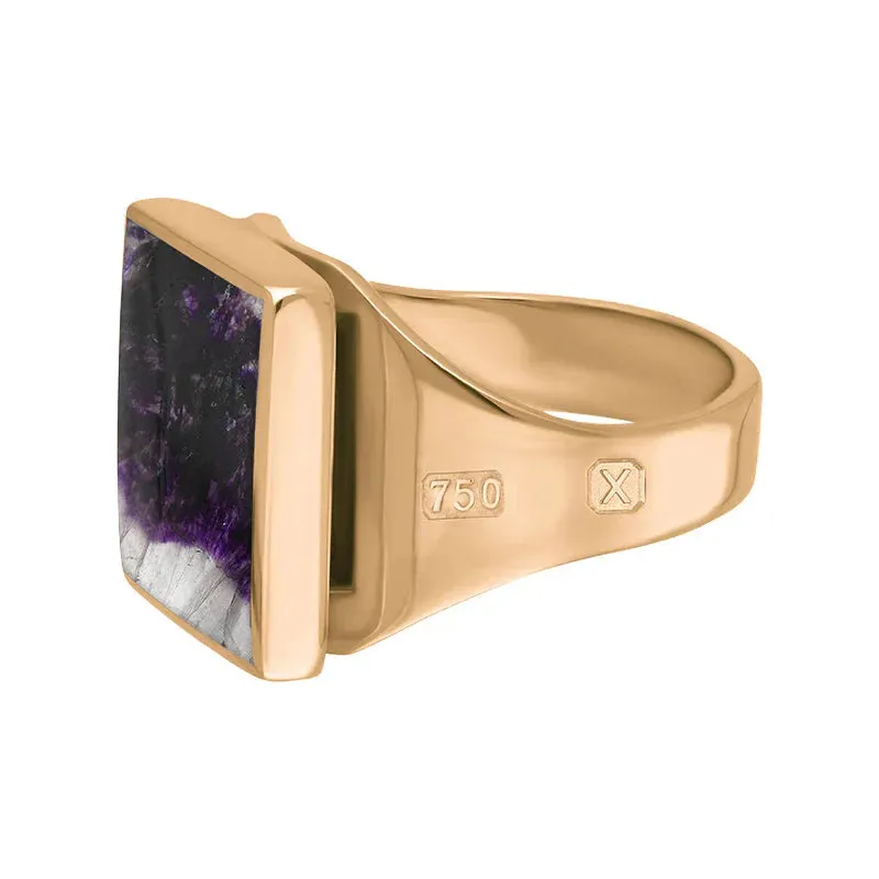 18ct Rose Gold Blue John Hallmark Small Square Ring sold by Jura Watches product image thumbnail 2