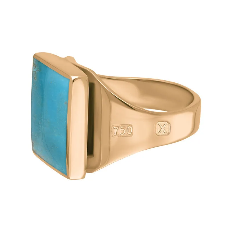 18ct Rose Gold Turquoise Hallmark Small Square Ring sold by Jura Watches product image thumbnail 2