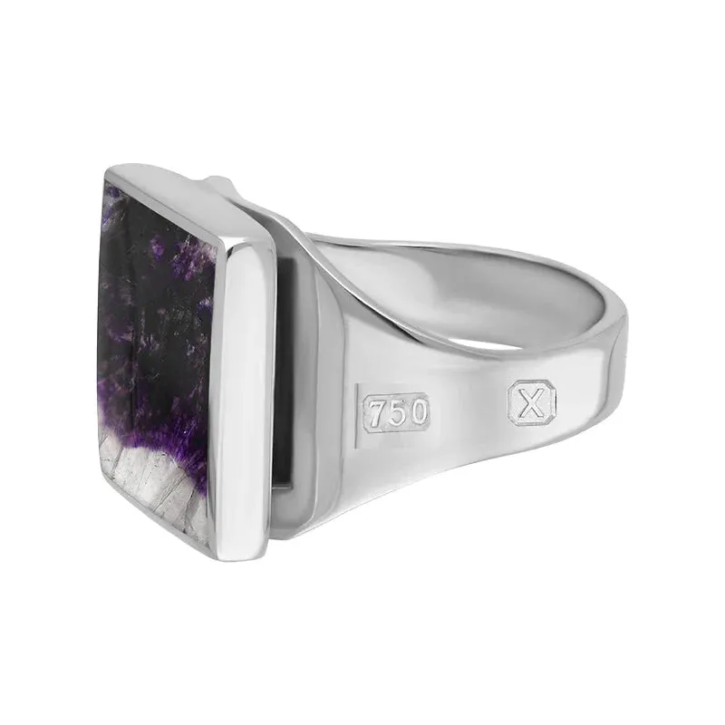 18ct White Gold Blue John Hallmark Small Square Ring sold by Jura Watches product image thumbnail 2