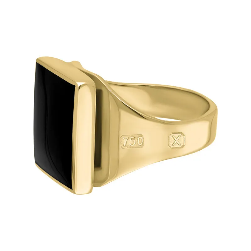 18ct Yellow Gold Whitby Jet Hallmark Small Square Ring sold by Jura Watches product image thumbnail 2