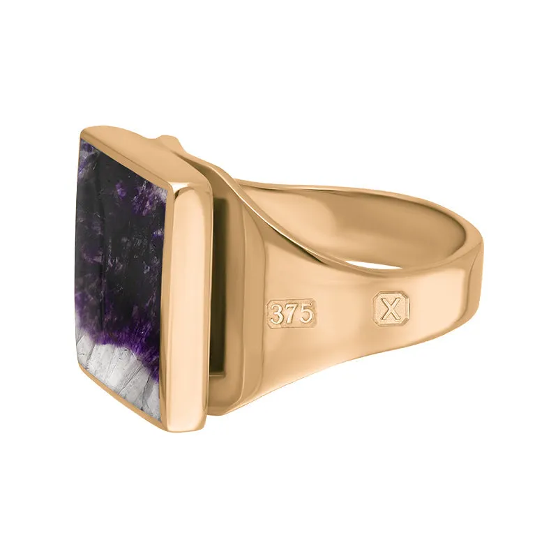 9ct Rose Gold Blue John Hallmark Small Square Ring sold by Jura Watches product image thumbnail 2