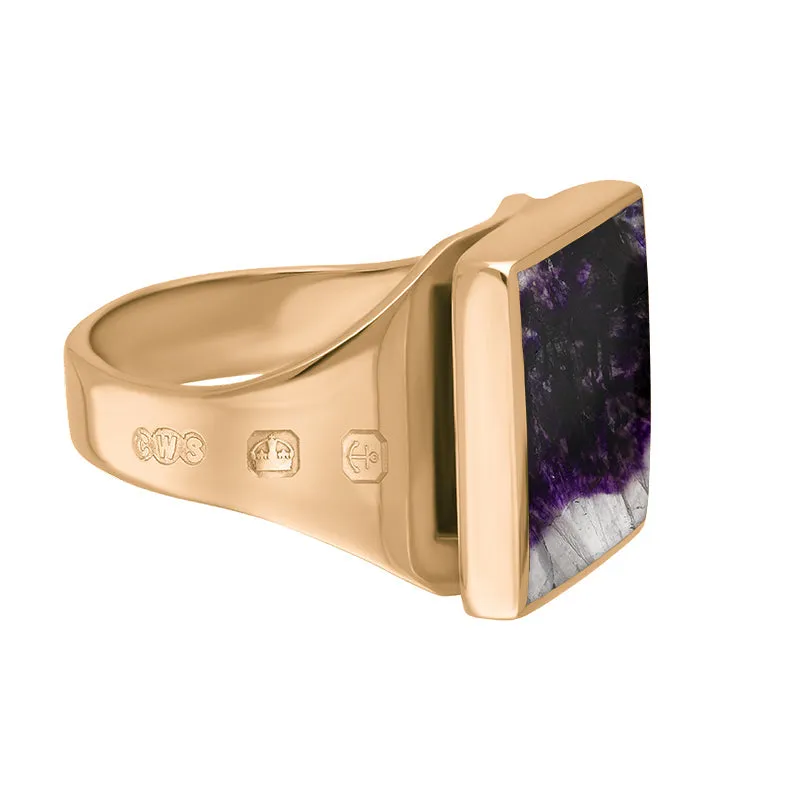 9ct Rose Gold Blue John Hallmark Small Square Ring sold by Jura Watches product image thumbnail 3