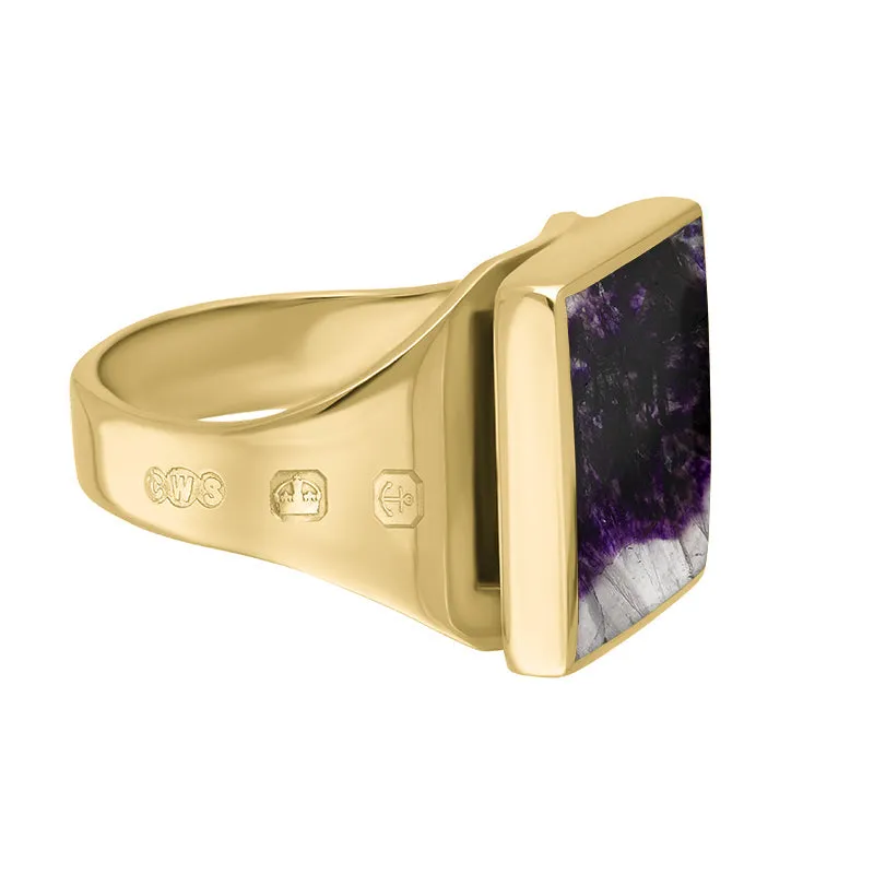 9ct Yellow Gold Blue John Hallmark Small Square Ring sold by Jura Watches product image thumbnail 3