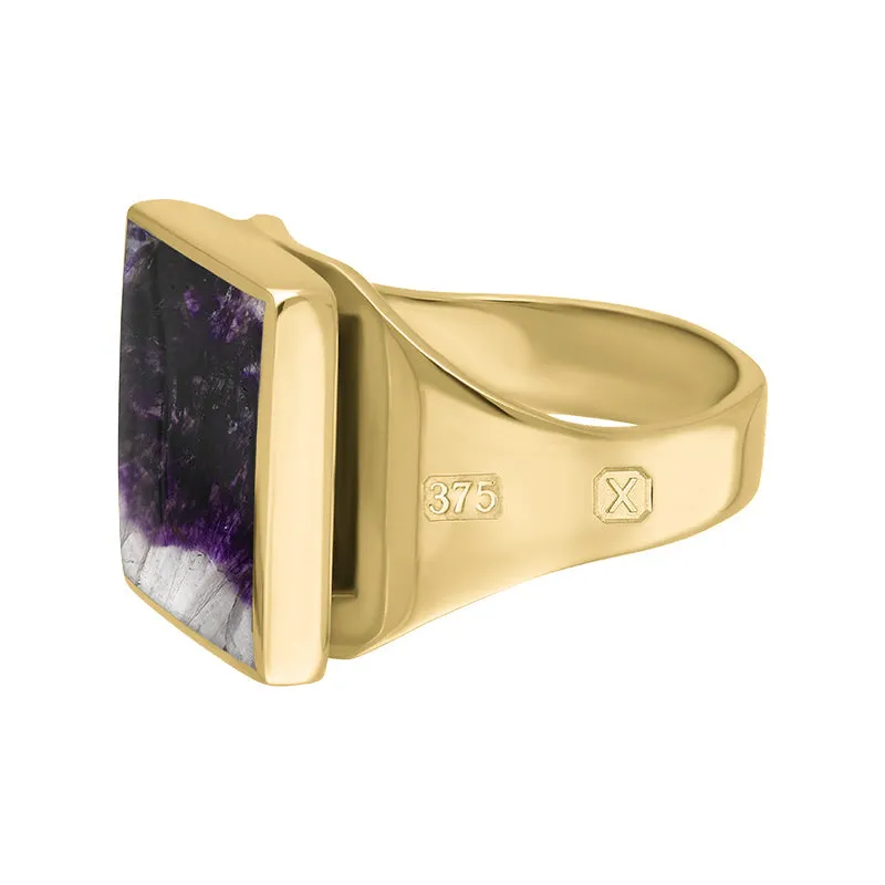 9ct Yellow Gold Blue John Hallmark Small Square Ring sold by Jura Watches product image thumbnail 2