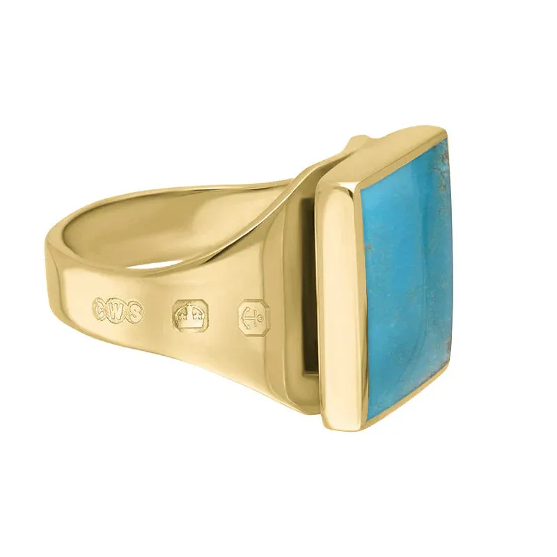 9ct Yellow Gold Turquoise Hallmark Small Square Ring sold by Jura Watches product image thumbnail 3