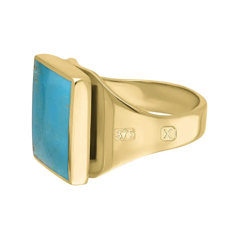 9ct Yellow Gold Turquoise Hallmark Small Square Ring sold by Jura Watches product image thumbnail 2