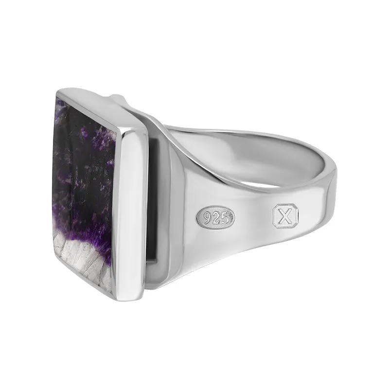 Sterling Silver Blue John Hallmark Small Square Ring sold by Jura Watches product image thumbnail 2