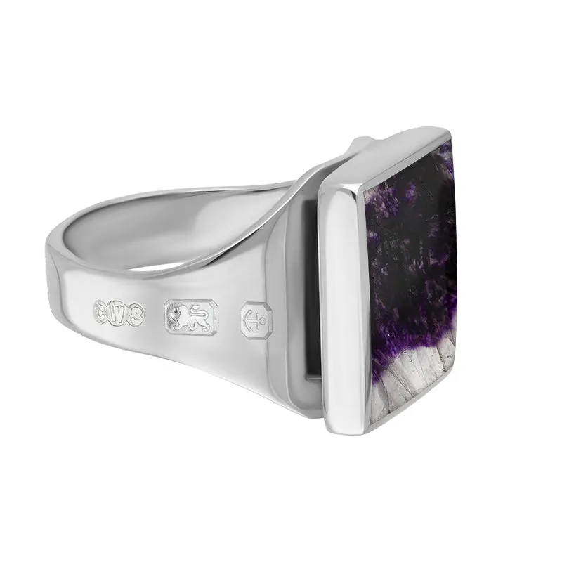 Sterling Silver Blue John Hallmark Small Square Ring sold by Jura Watches product image thumbnail 3