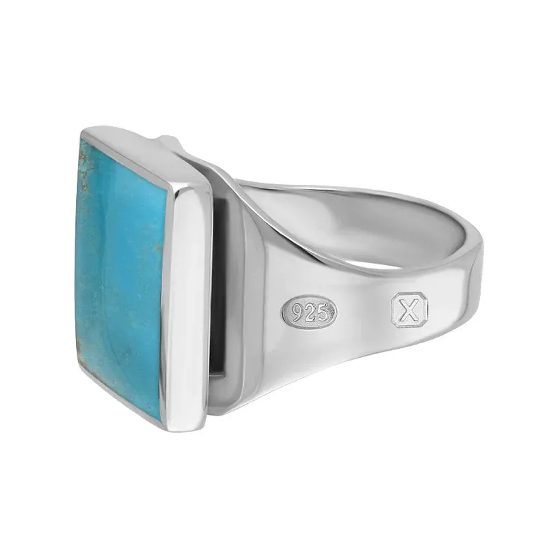 Sterling Silver Turquoise Hallmark Small Square Ring sold by Jura Watches product image thumbnail 2