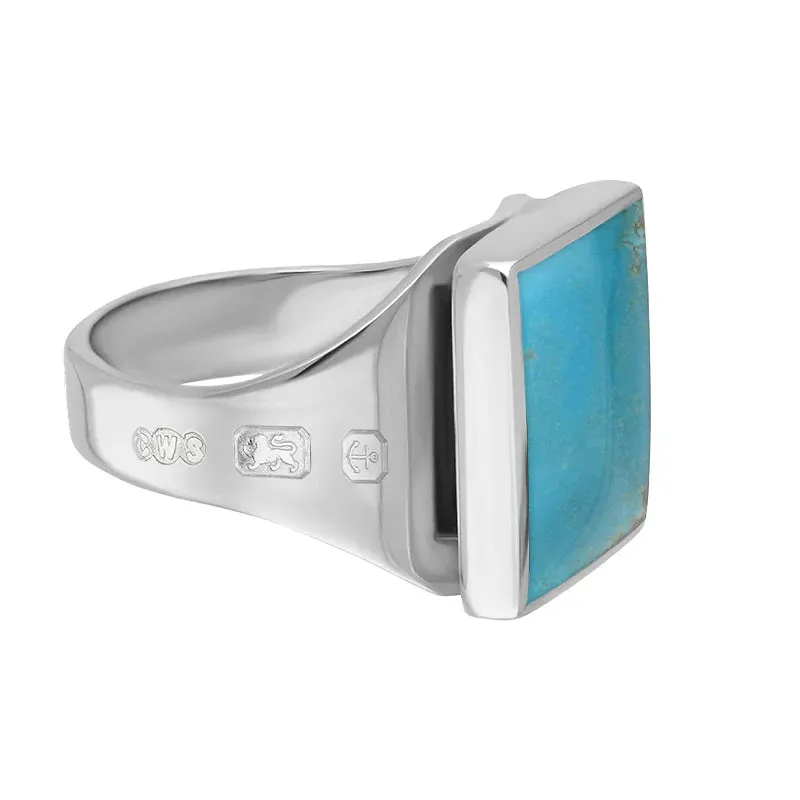 Sterling Silver Turquoise Hallmark Small Square Ring sold by Jura Watches product image thumbnail 3