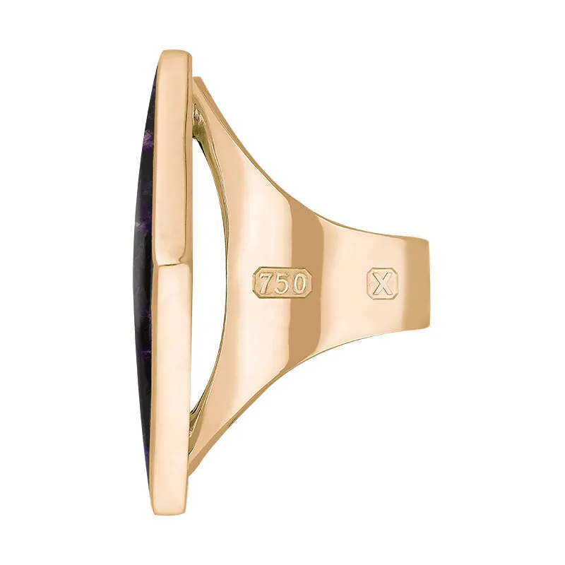 18ct Rose Gold Blue John Hallmark Large Rhombus Ring sold by Jura Watches product image thumbnail 2