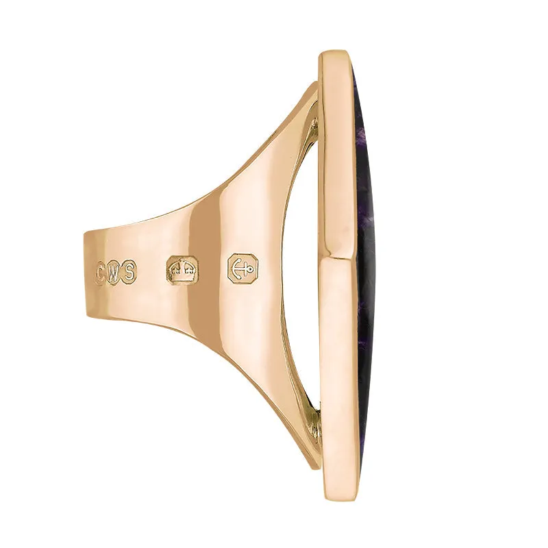 18ct Rose Gold Blue John Hallmark Large Rhombus Ring sold by Jura Watches product image thumbnail 3
