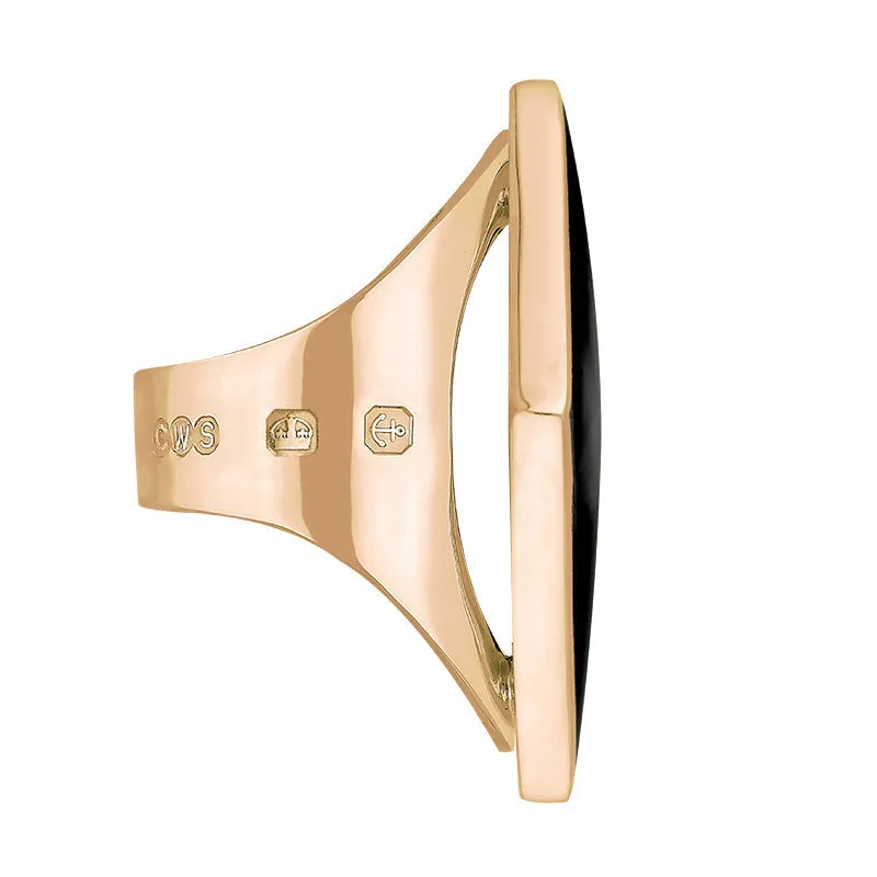 18ct Rose Gold Whitby Jet Hallmark Medium Rhombus Ring sold by Jura Watches product image thumbnail 3
