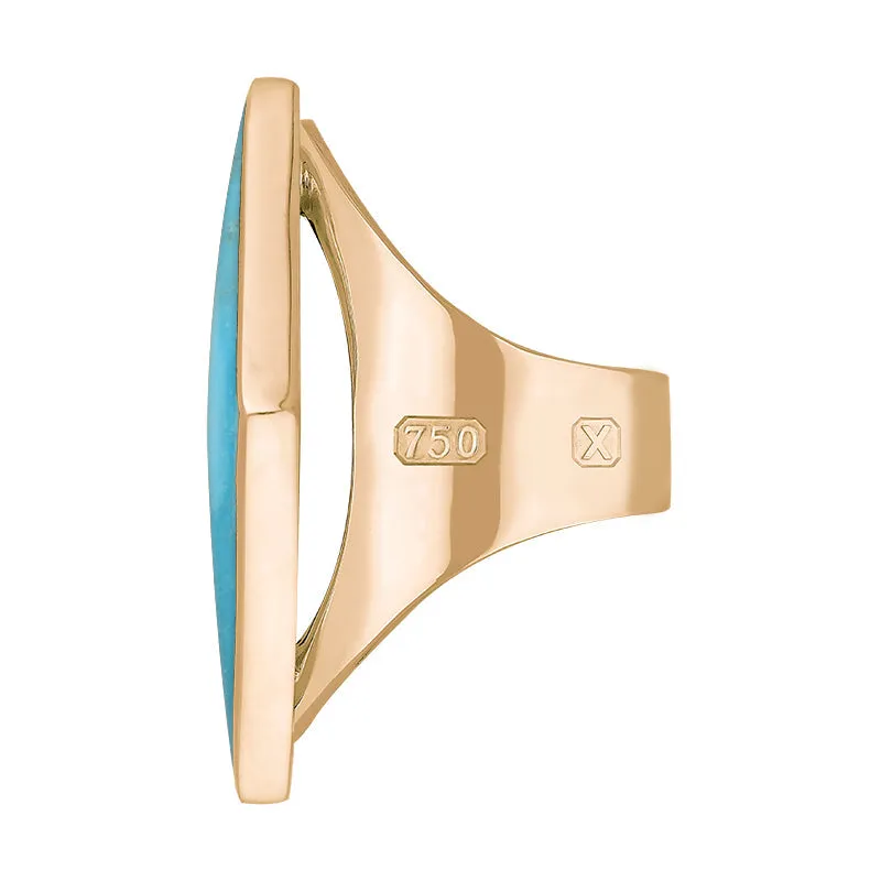 18ct Rose Gold Turquoise Hallmark Medium Rhombus Ring sold by Jura Watches product image thumbnail 2