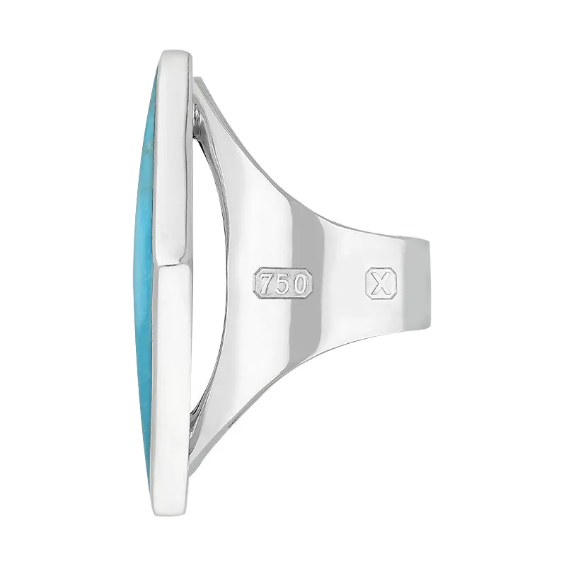 18ct White Gold Turquoise Hallmark Medium Rhombus Ring sold by Jura Watches product image thumbnail 2