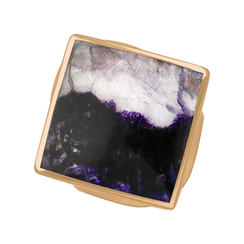 9ct Rose Gold Blue John Hallmark Medium Rhombus Ring sold by Jura Watches